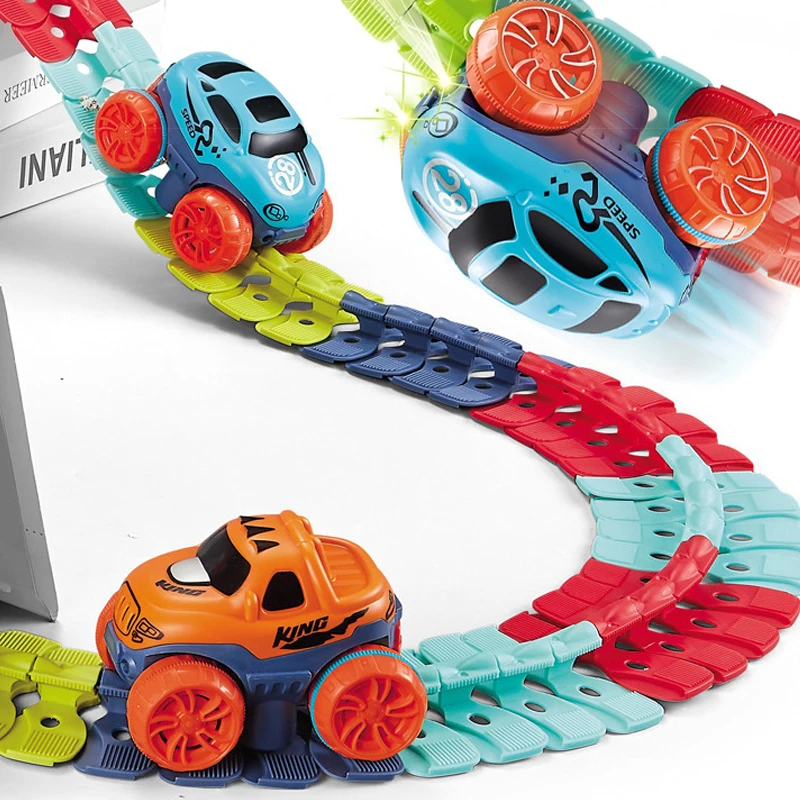 Pista de carreras antigravedad flexible para niños, montaje fácil - imagen 4