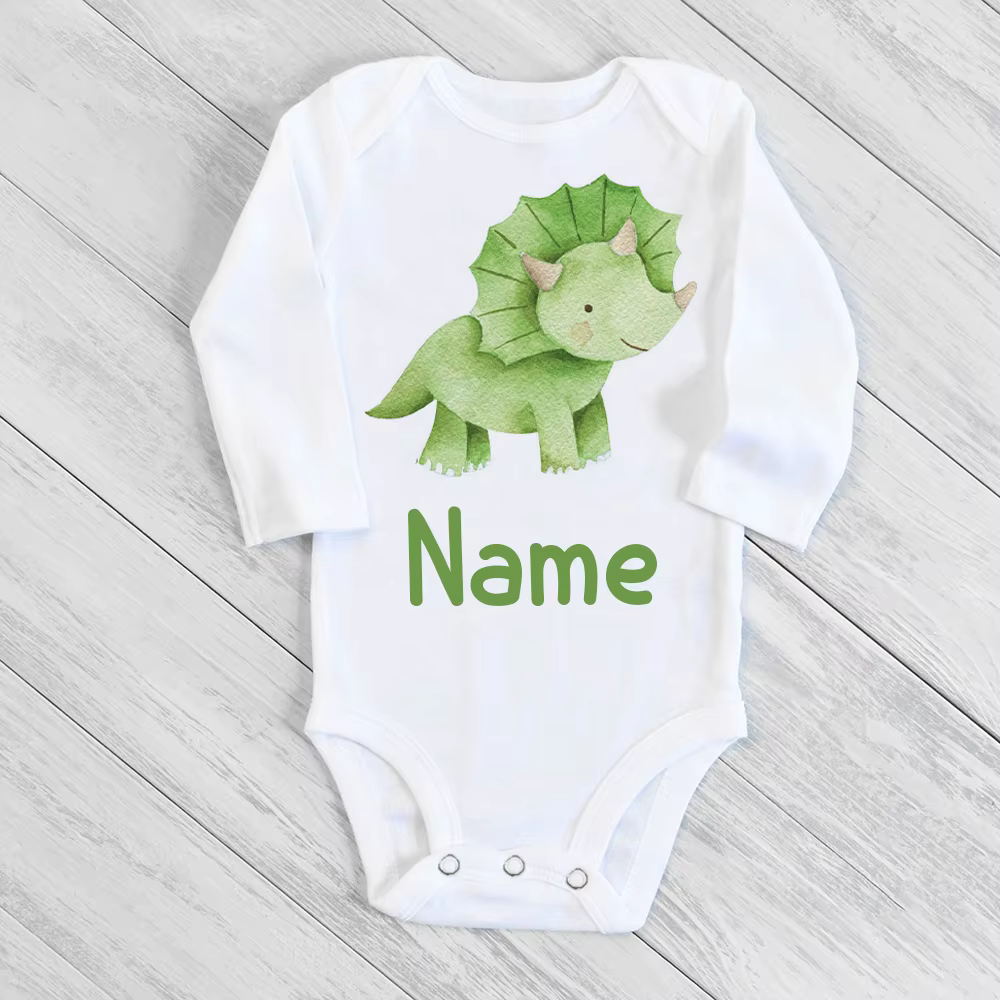 Body personalizado con dinosaurio para bebé – Manga larga - imagen 5