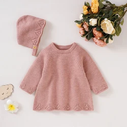 Conjunto de punto con volantes para niña – 2 piezas otoño