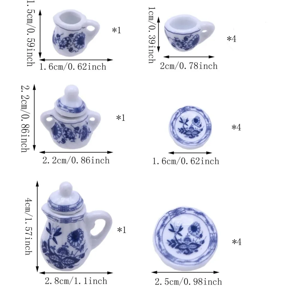 Juego de té cerámico en miniatura para niños, casa de muñecas infantil - imagen 2