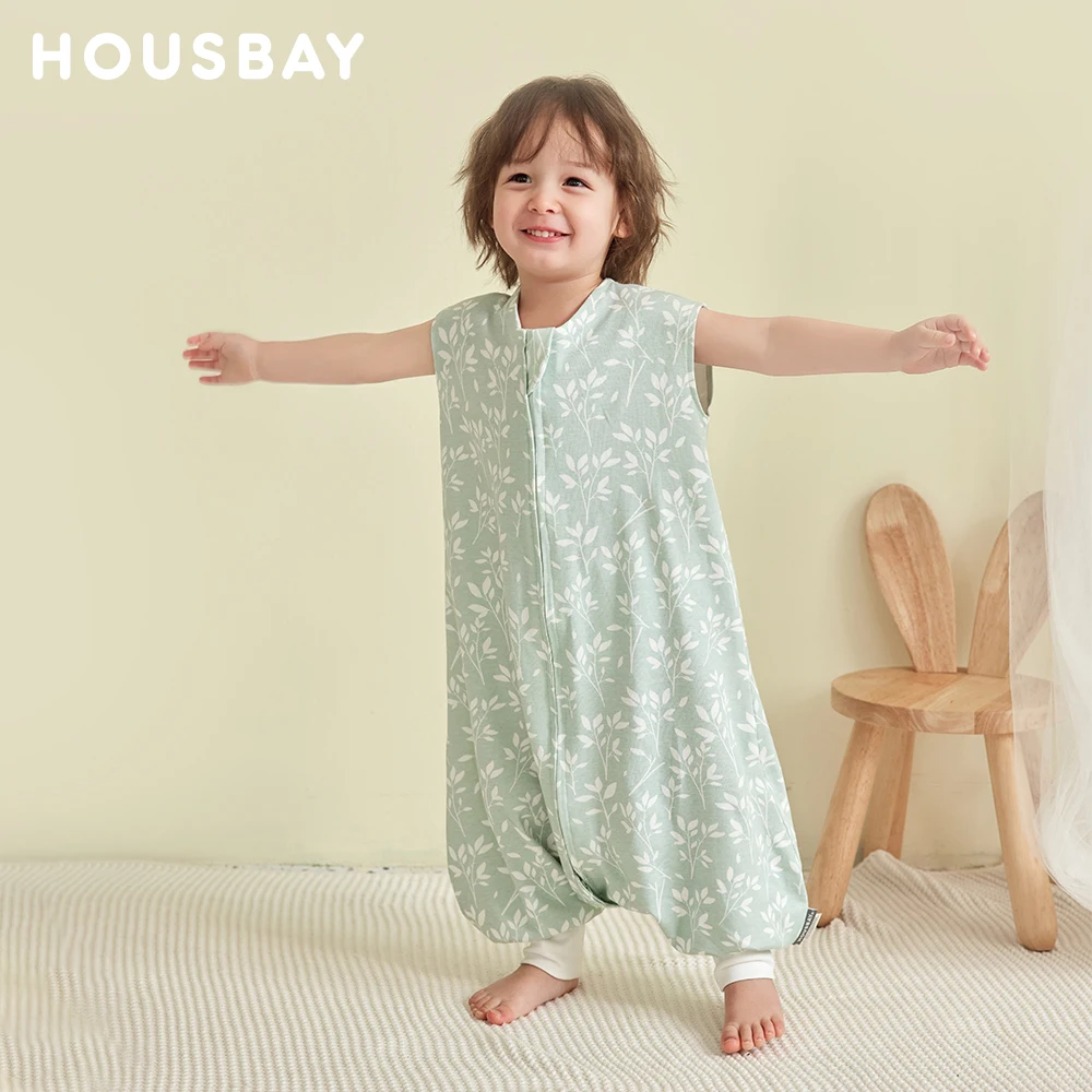 Mono pijama infantil sin mangas con cremallera doble para dormir - imagen 2