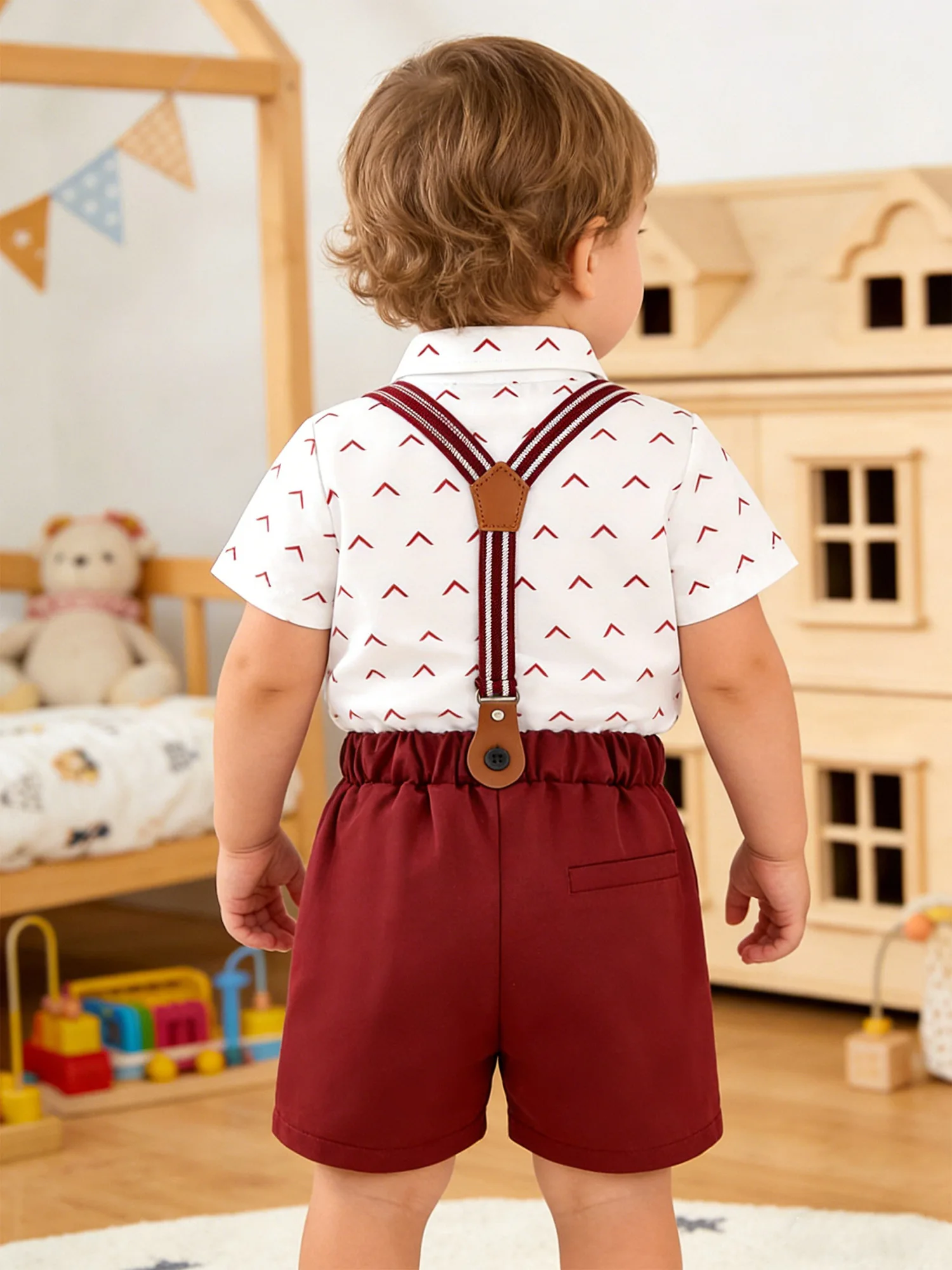 Traje de caballero para bebé niño con camisa y corbatín - imagen 5