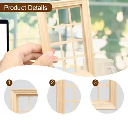 Mini marco de ventana para casa de muñecas, accesorio de manualidades