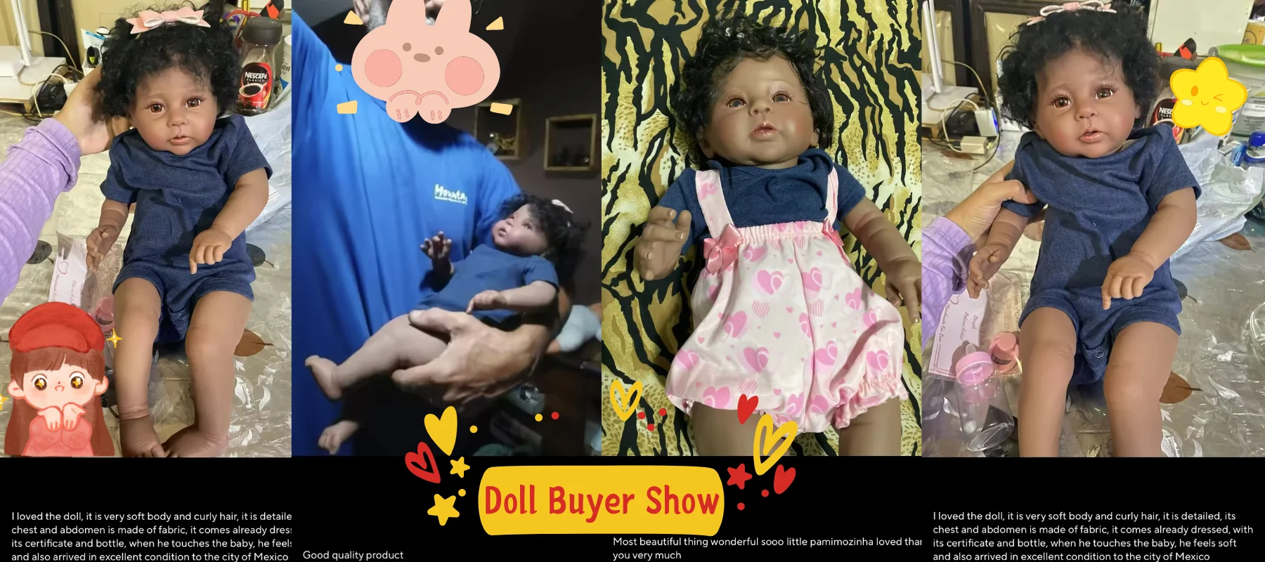 Muñeca realista reborn afroamericana con pelo enraizado para niña - imagen 4