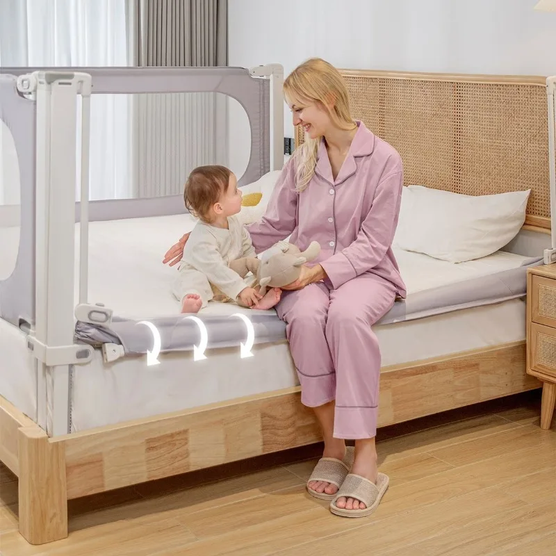 Barandilla de cama anticaída ajustable para bebé, barrera segura - imagen 4