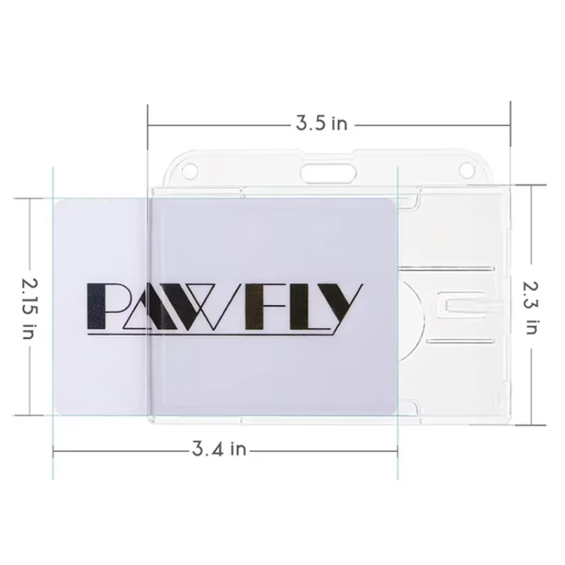 Portatarjetas transparente con doble ranura y carrete de insignia profesional - imagen 5
