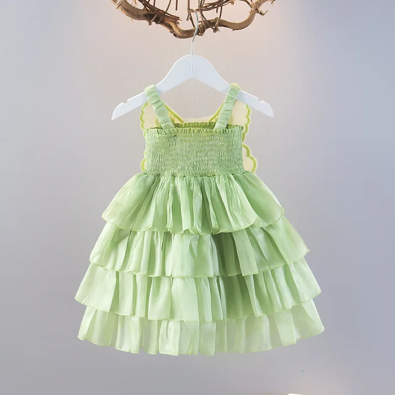 Vestidos de verano para niñas pastel princesa con mariposas y capas - imagen 4