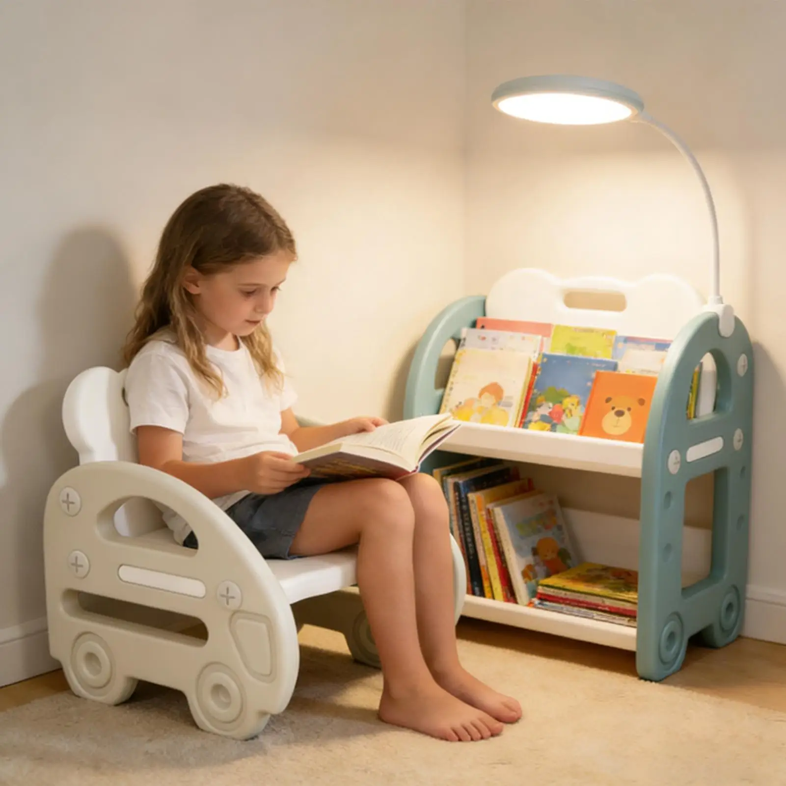Silla infantil portátil con respaldo para preescolar - imagen 3