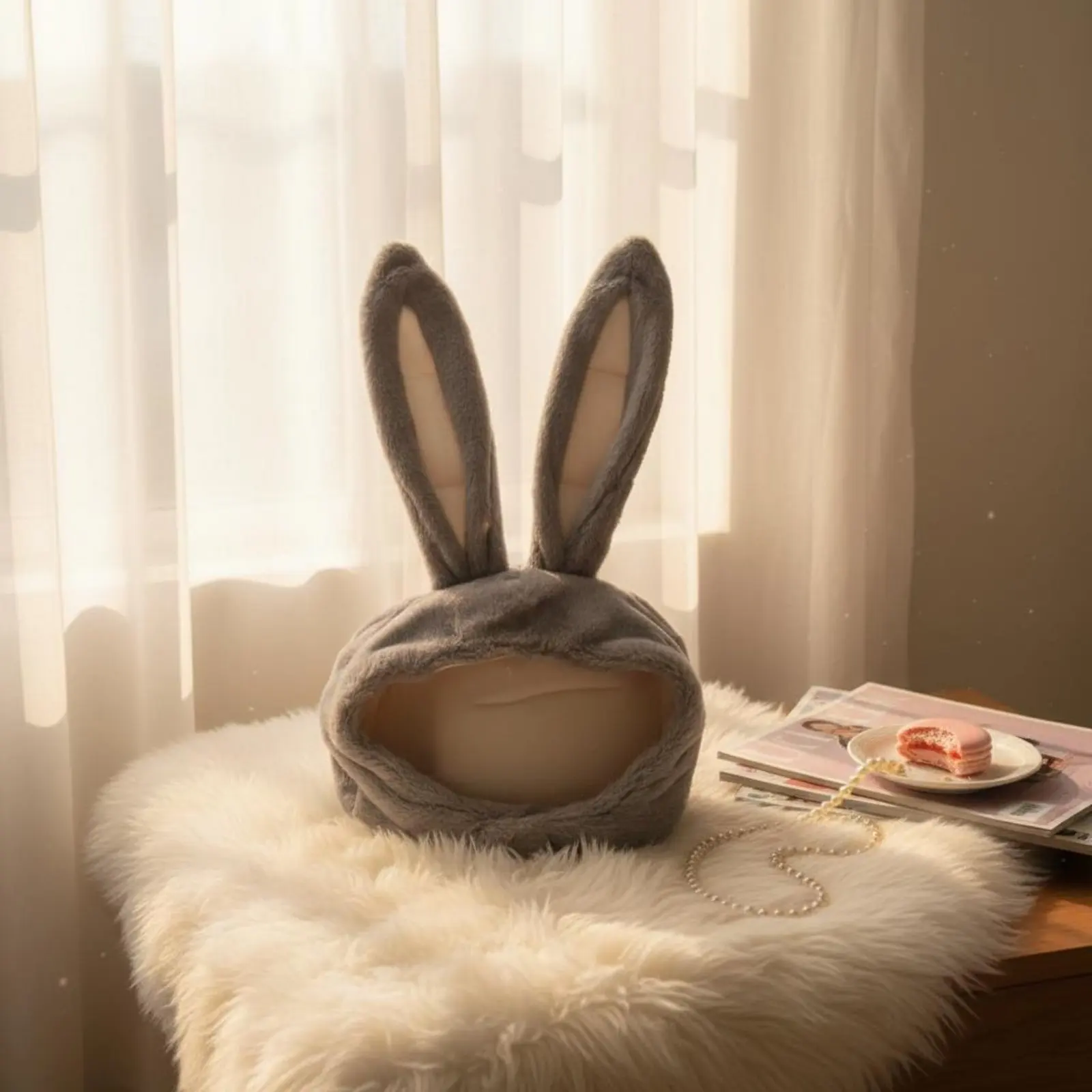 Gorro con orejas de conejo suave para cosplay y fotos - imagen 5