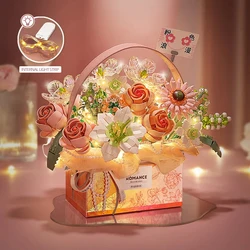 Bloques de construcción con flores rosadas para niñas