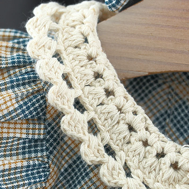 Conjunto vestido a cuadros sin mangas con cuello de muñeca - imagen 4