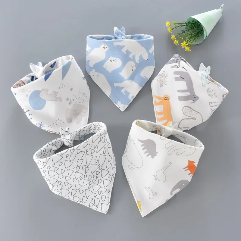 Baberos bandana de algodón con estampado para bebé - imagen 3