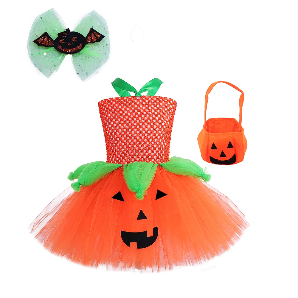 Vestido tutú de fiesta para niñas con temática Halloween y Carnaval