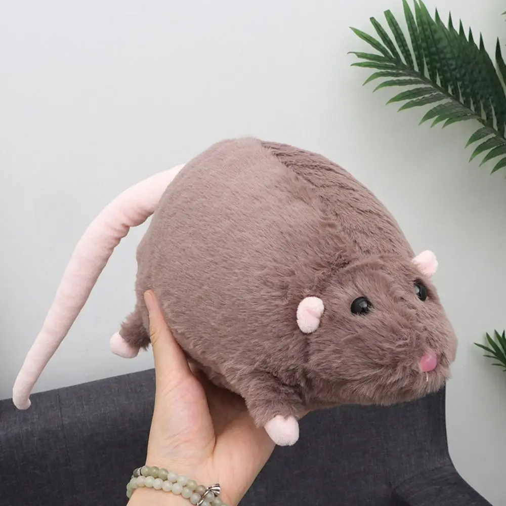 Peluche interactivo de ratón con flores para regalo de cumpleaños