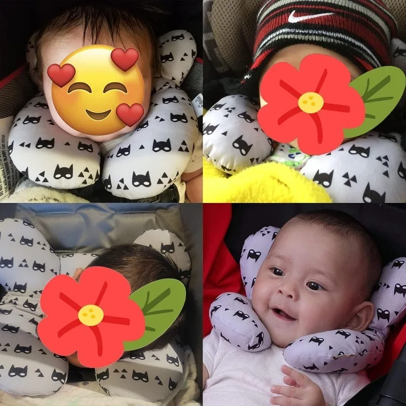Almohada viaje bebé en U ergonómica para cochecito y coche