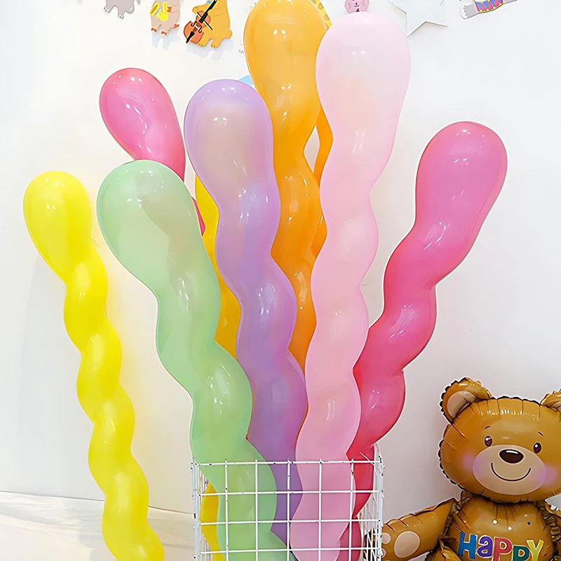 Globos largos en espiral de goma ZYF para decoración festiva - imagen 3