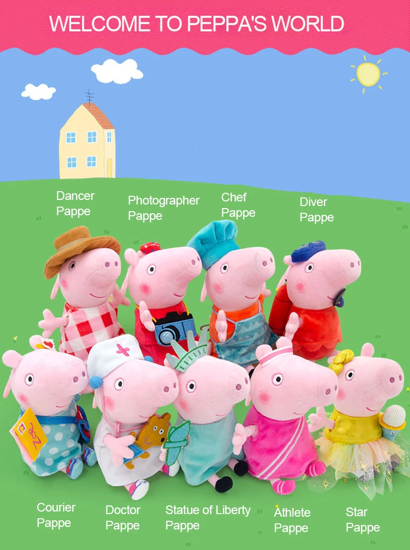 Llavero Peppa Pig modelo chef con delantal blanco y sombrero