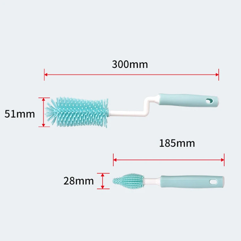 Cepillos para biberones de silicona – limpieza giratoria 360° - imagen 2