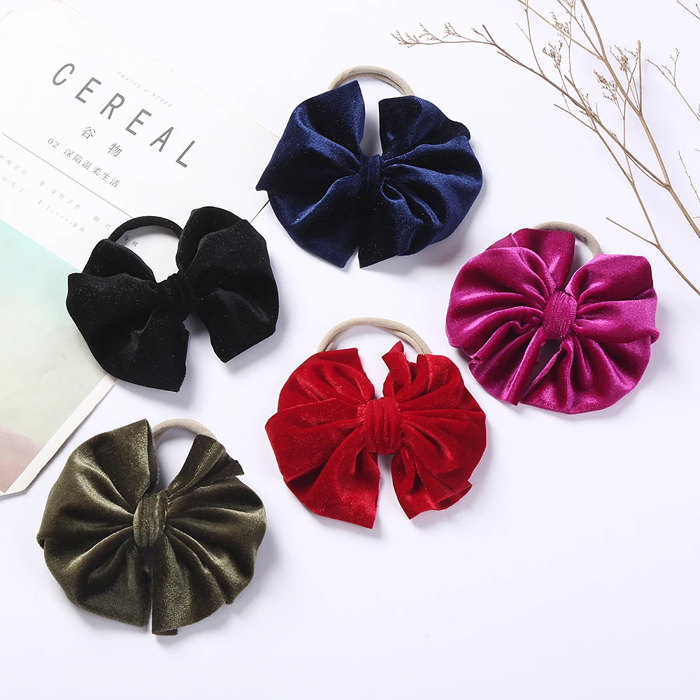 Diademas de terciopelo para bebe - Lazo y nudo, accesorios infantiles - imagen 5