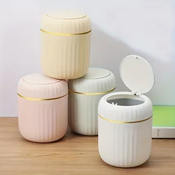 Papelera infantil de escritorio con tapa, plástico resistente