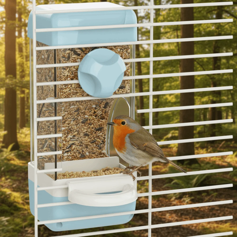 Comedero automático para pájaros con cajón antiderrames y separador - imagen 5