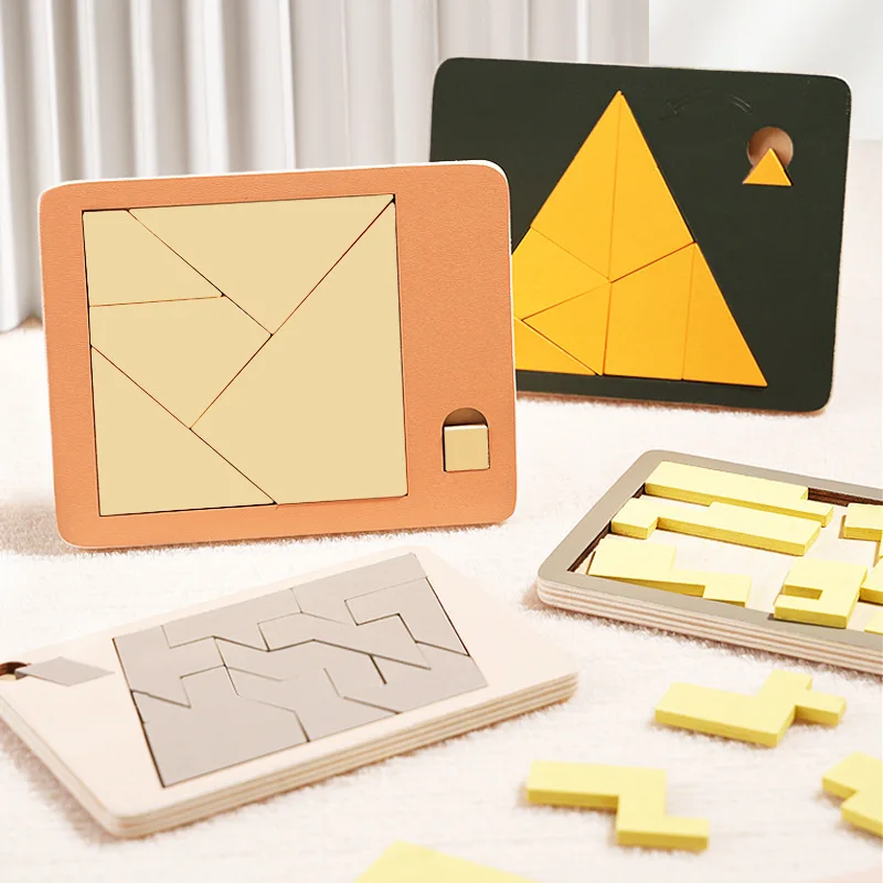 Tangram de madera geométrico para niños y adultos, reto - imagen 5