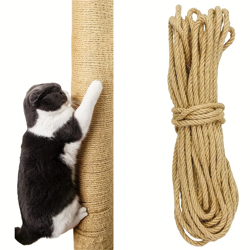 Gato rascando poste de sisal