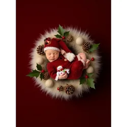 Disfraz de Navidad bebé en mohair con mameluco y gorro a juego