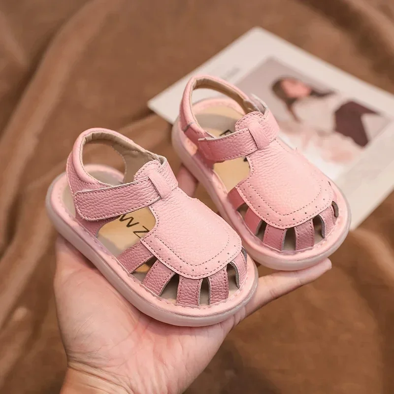 Sandalias de cuero genuino para bebé y niño - Verano antideslizantes