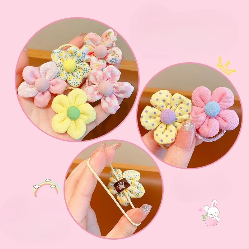 Coleteros elásticos de flores para bebé niña – peinado sin enredos - imagen 5