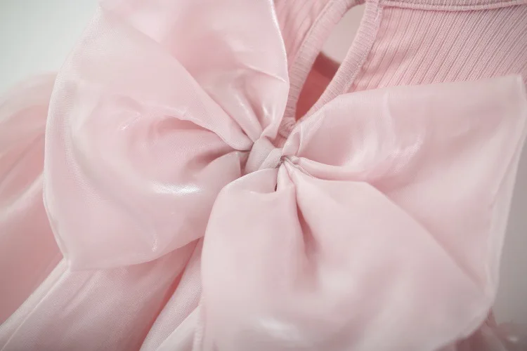 Vestido de verano niña estilo princesa con lazo grande tipo hada