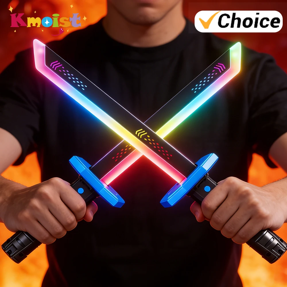 Espada luminosa LED multicolor con luz intermitente para cosplay