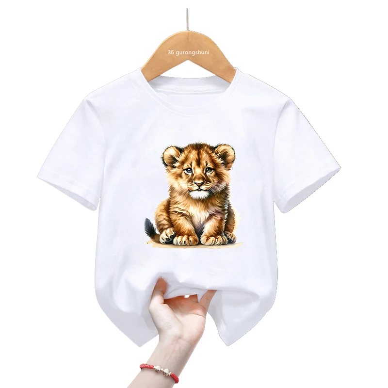 Camiseta infantil de manga corta con estampado de león - imagen 4