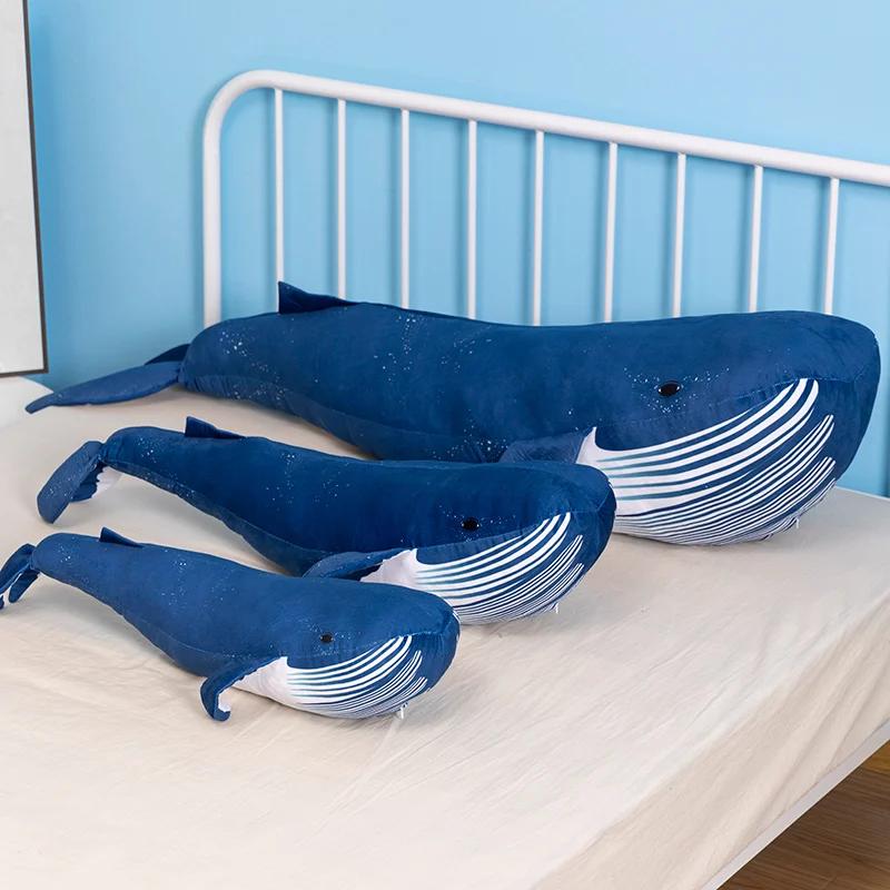 Almohada de peluche de ballena azul gigante para sofá - imagen 2