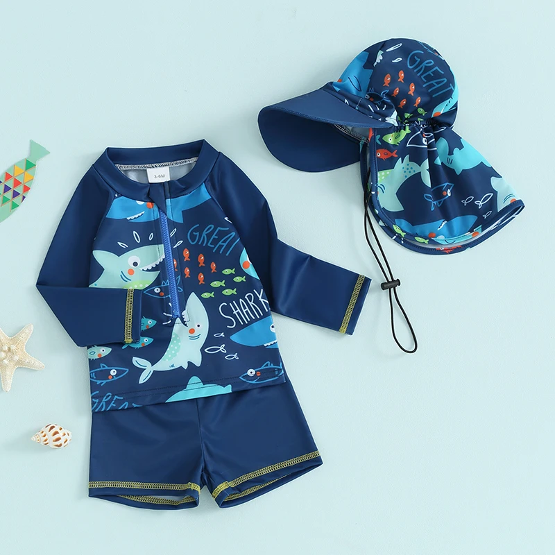 Bañador infantil manga larga con cremallera – Estampado peces - imagen 2