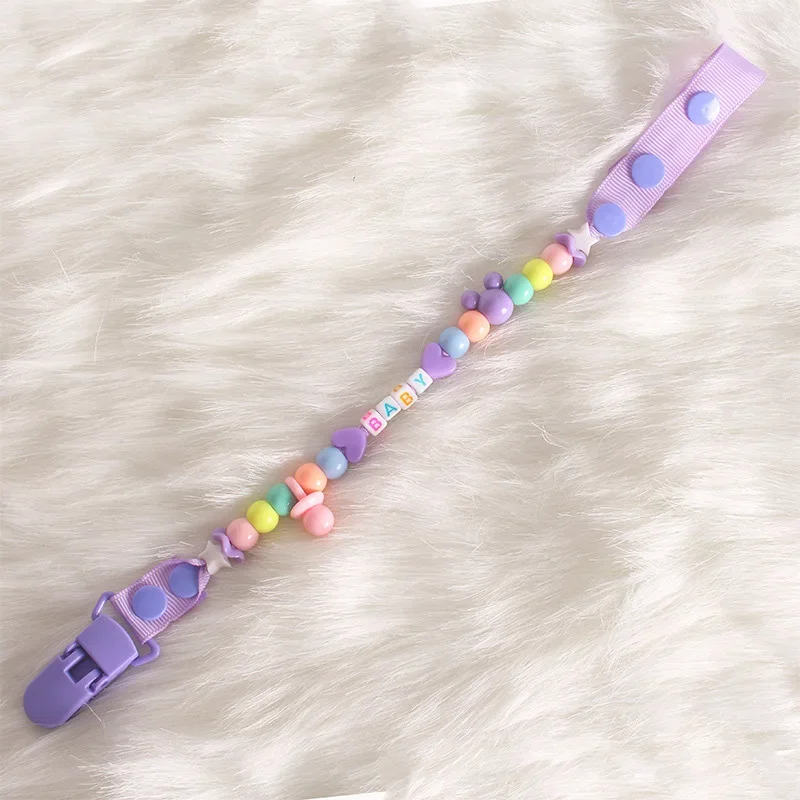 Clips para chupete en silicona con cadena antipérdida bebé
