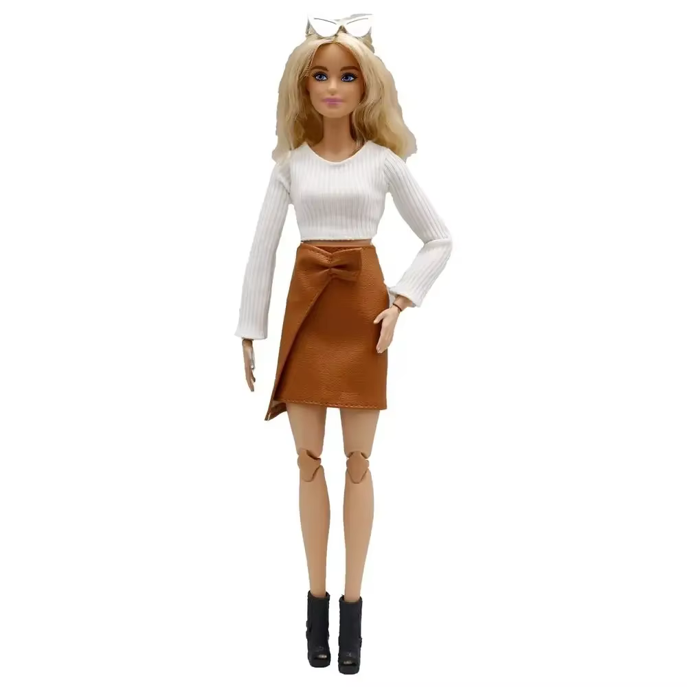 Ropa para muñeca – Falda y pantalón vaquero informal estilo denim - imagen 4