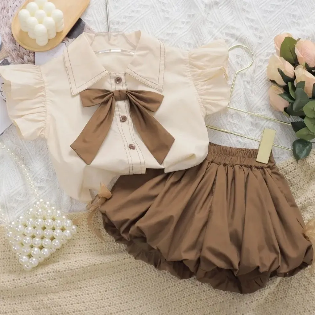 Academy Conjunto veraniego para niñas: camisa voladora y pantalones - imagen 5