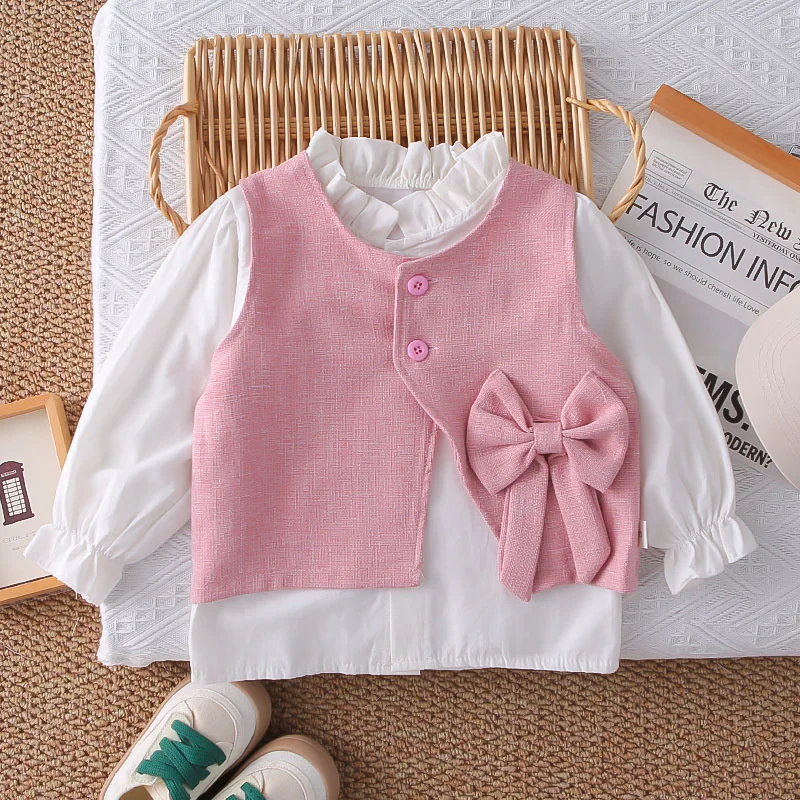 Conjunto bebé con pajarita para niña – look de otoño - imagen 4