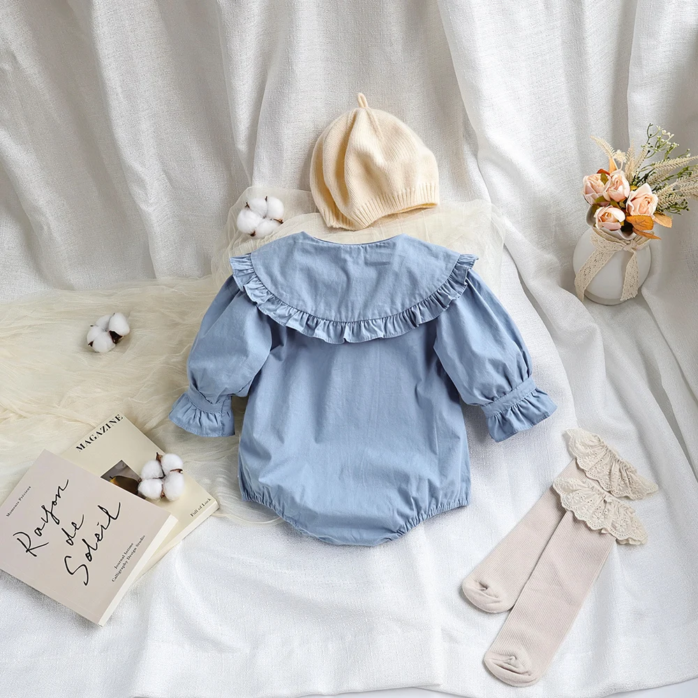 Milangel Body con volantes para niña – Cuello Peter Pan - imagen 3