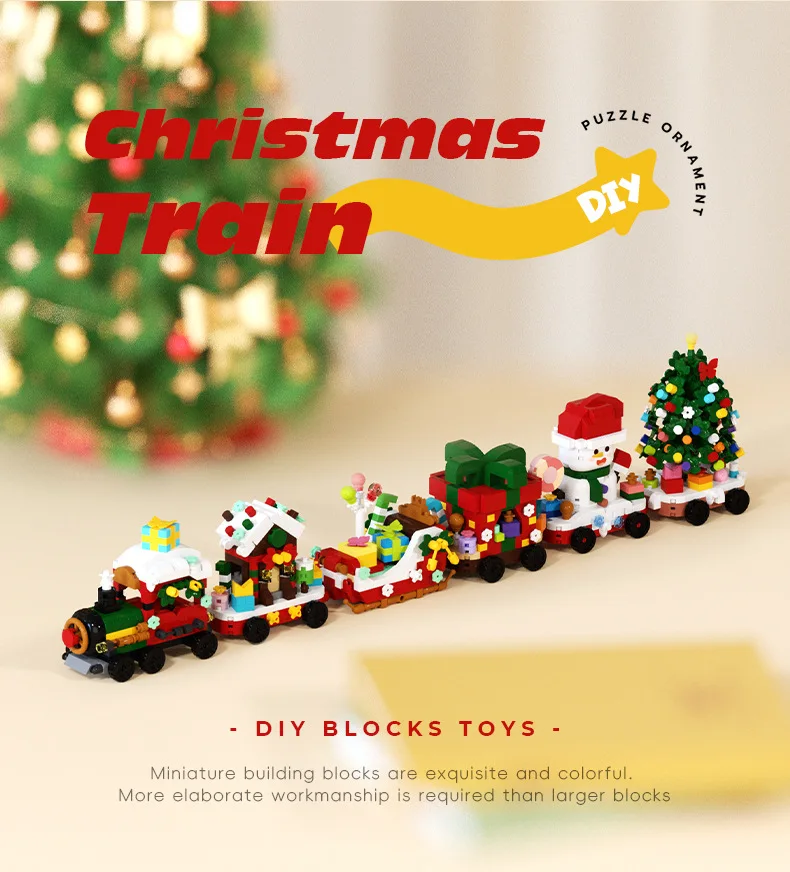 Vista del kit y elementos del árbol de tren DIY