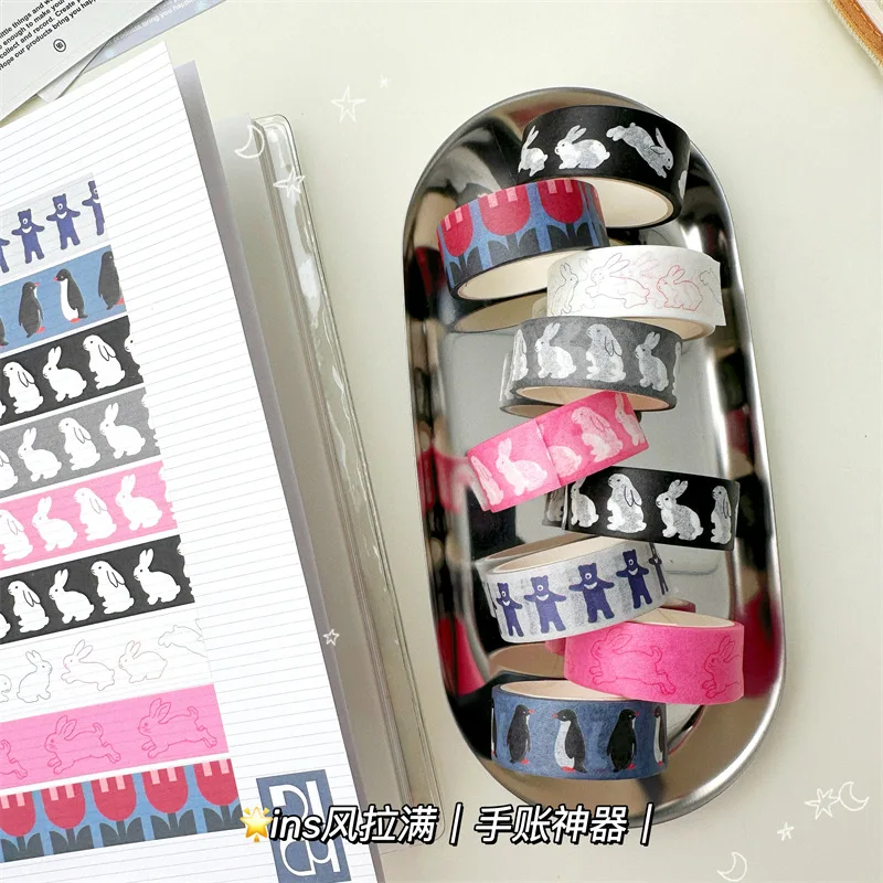 Estuche con suministros de oficina y Washi
