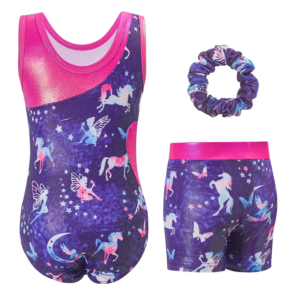Leotardos de gimnasia para niñas sin mangas de ballet unicornio - imagen 3