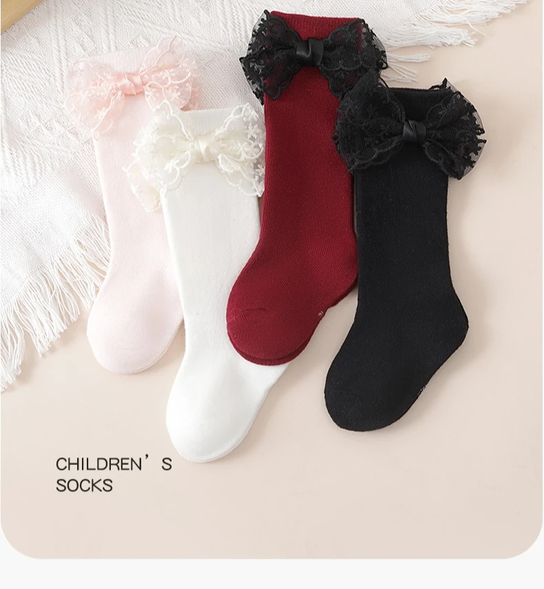 Calcetines con lazo grandes para niñas