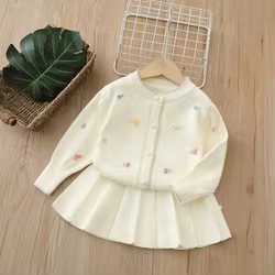 MILANCEL conjunto suéter y falda para niña otoño tejido punto
