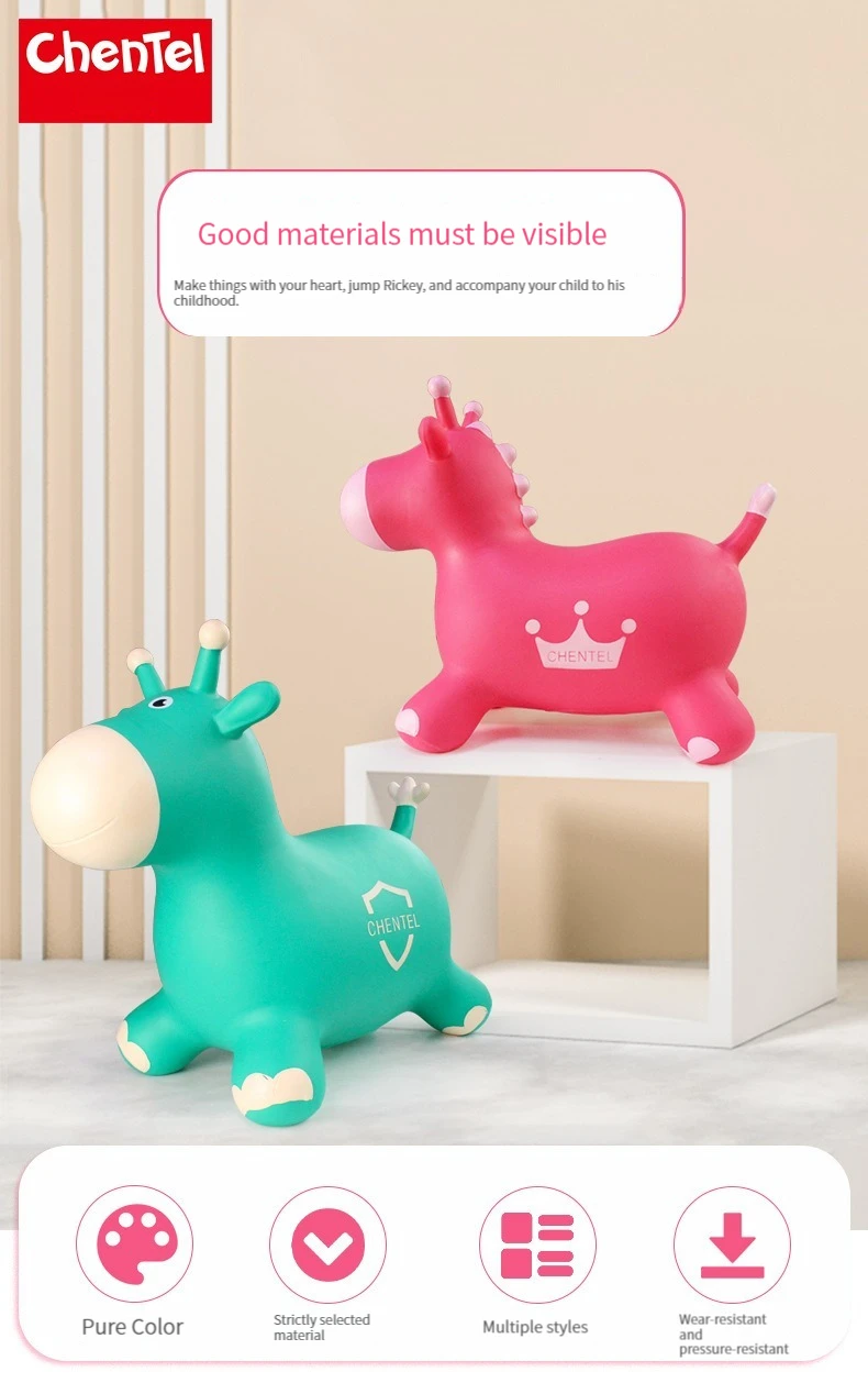 Caballo inflable de PVC para saltar en uso