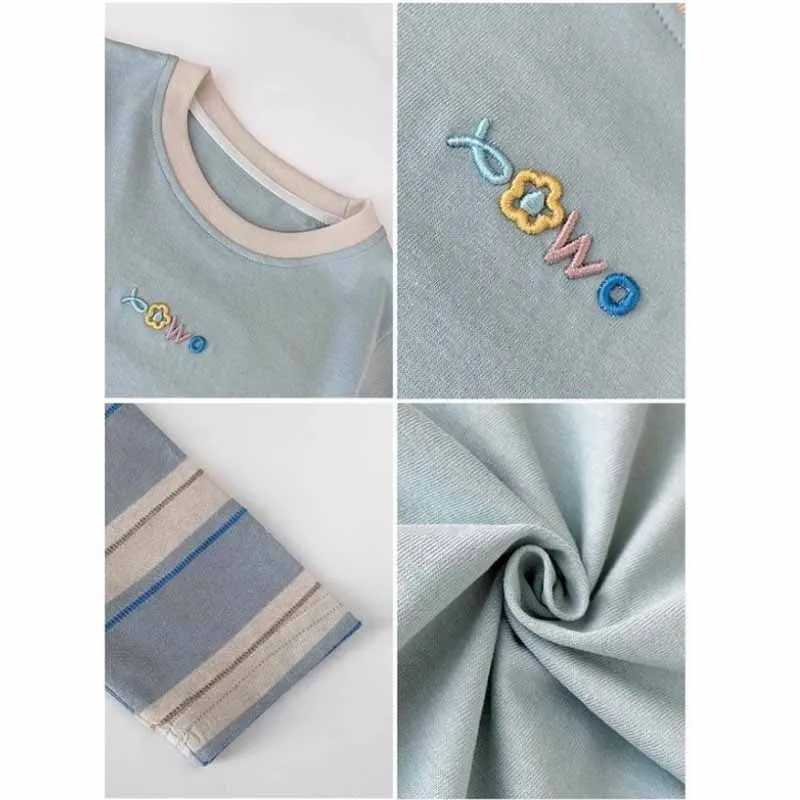 Jersey a rayas de cuello redondo para niñas manga larga - imagen 2