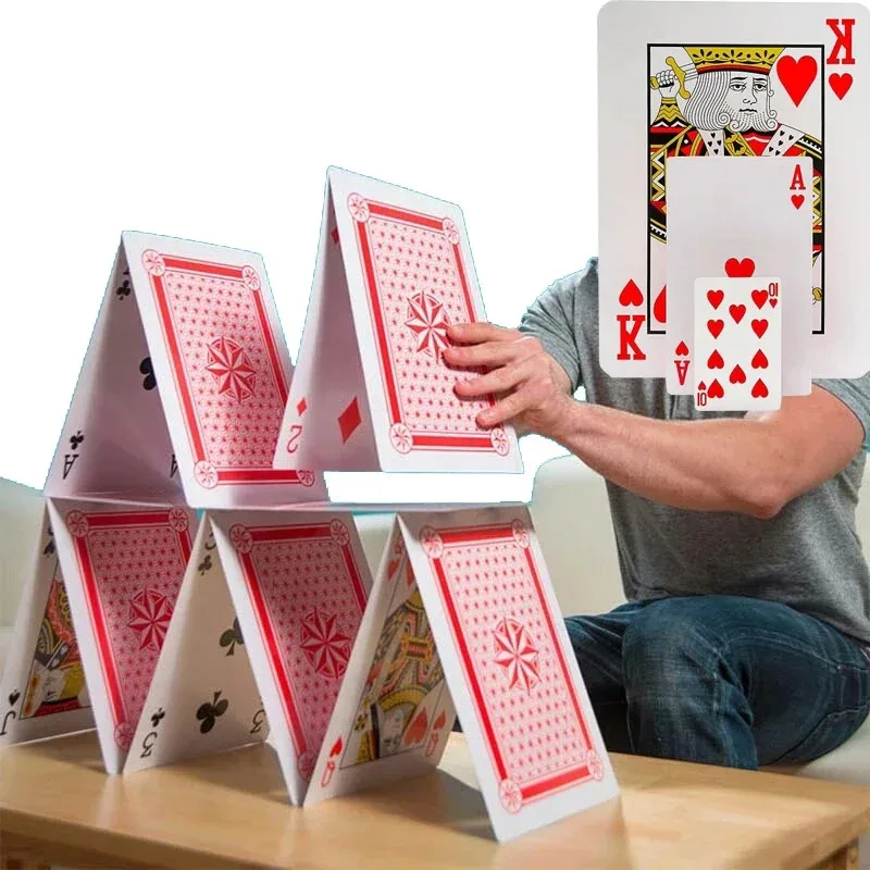 Naipes jumbo gran tamaño para trucos de magia y juegos