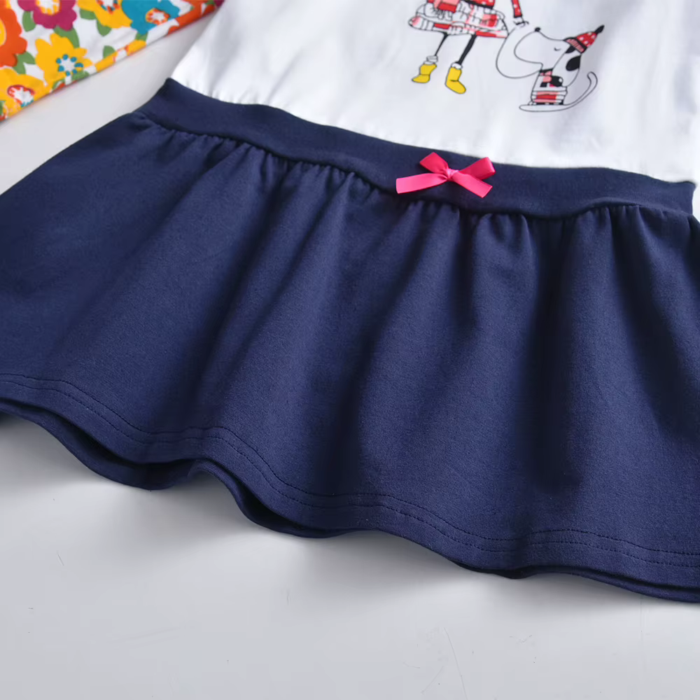 DXTON vestido de flores manga larga para niña invierno - imagen 3