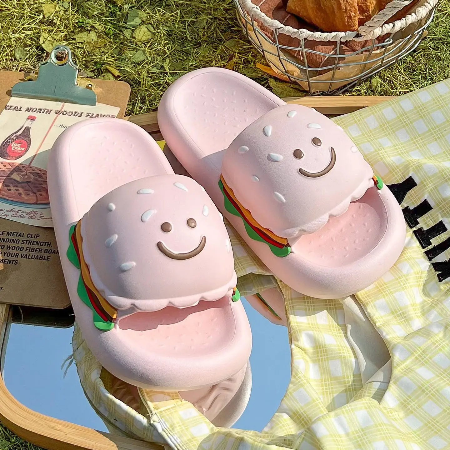 Pantuflas antideslizantes de bebé con diseño hamburguesa sésamo - imagen 5